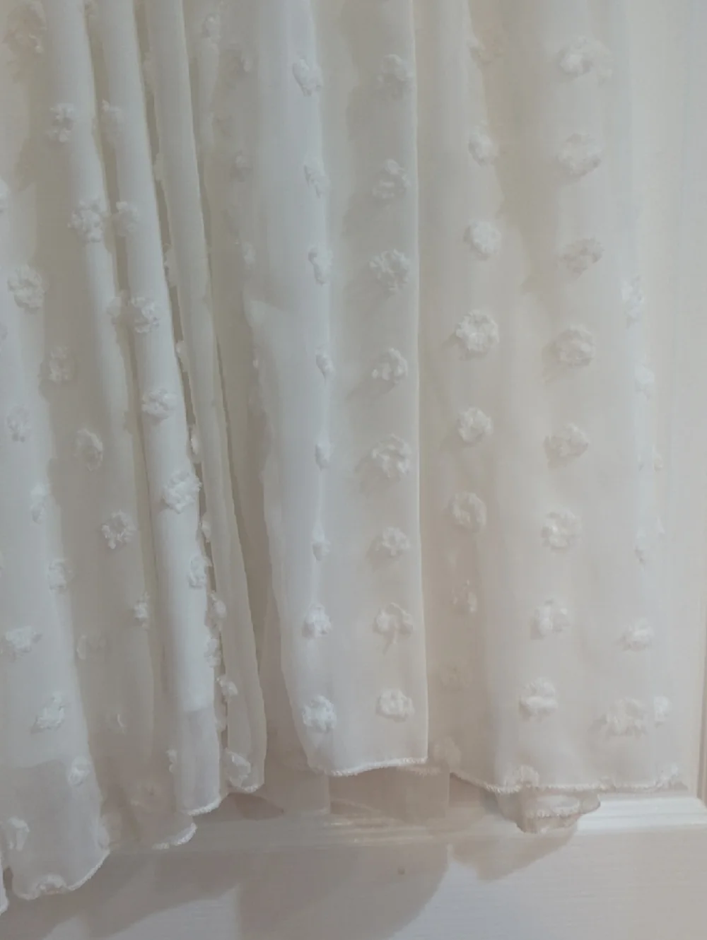 White Swiss Dot Smocked Kids Dress